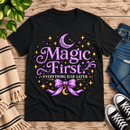 Magic First Premium T-Shirt in vintage black, flat lay