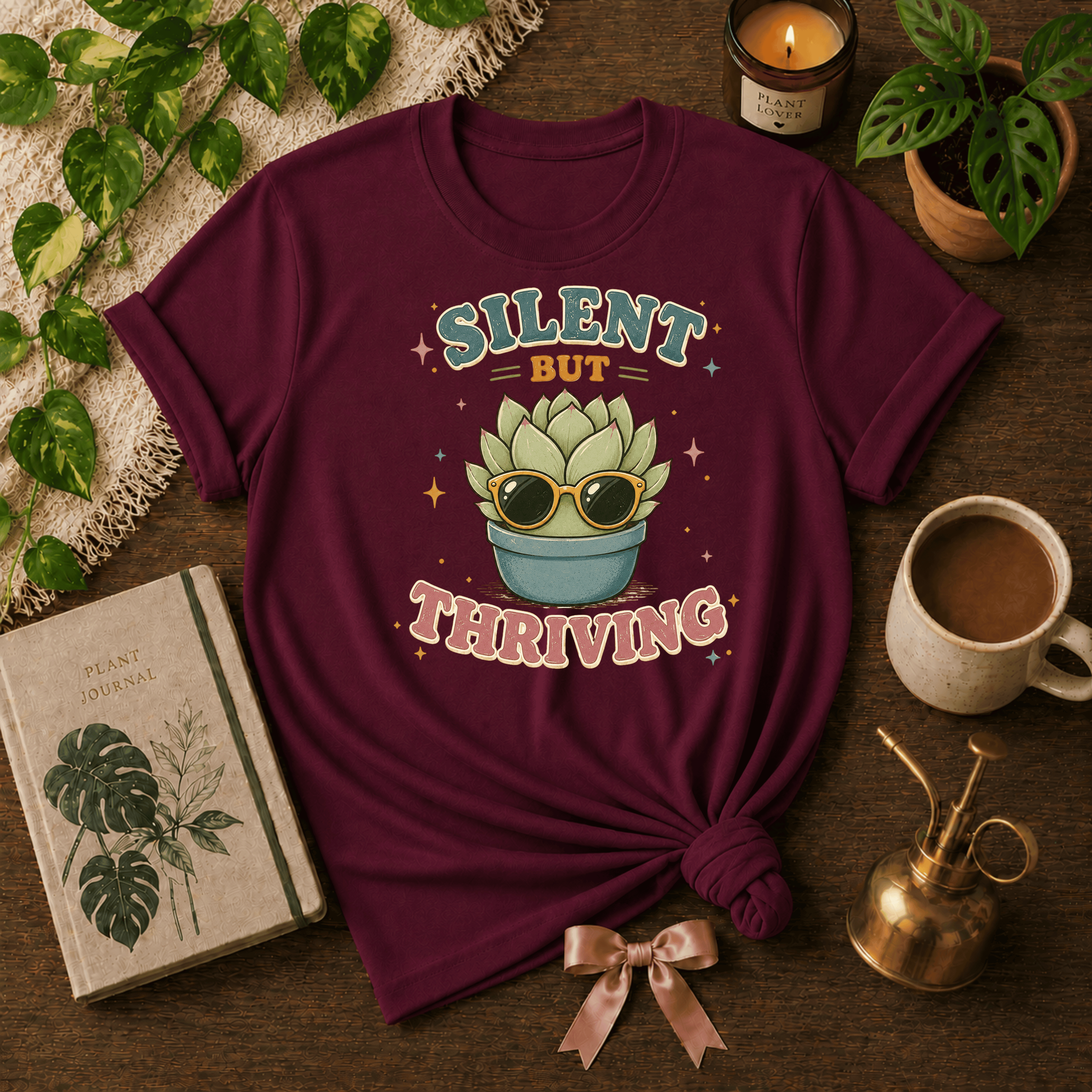 Silent But Thriving | Plant Lover Graphic T-Shirt