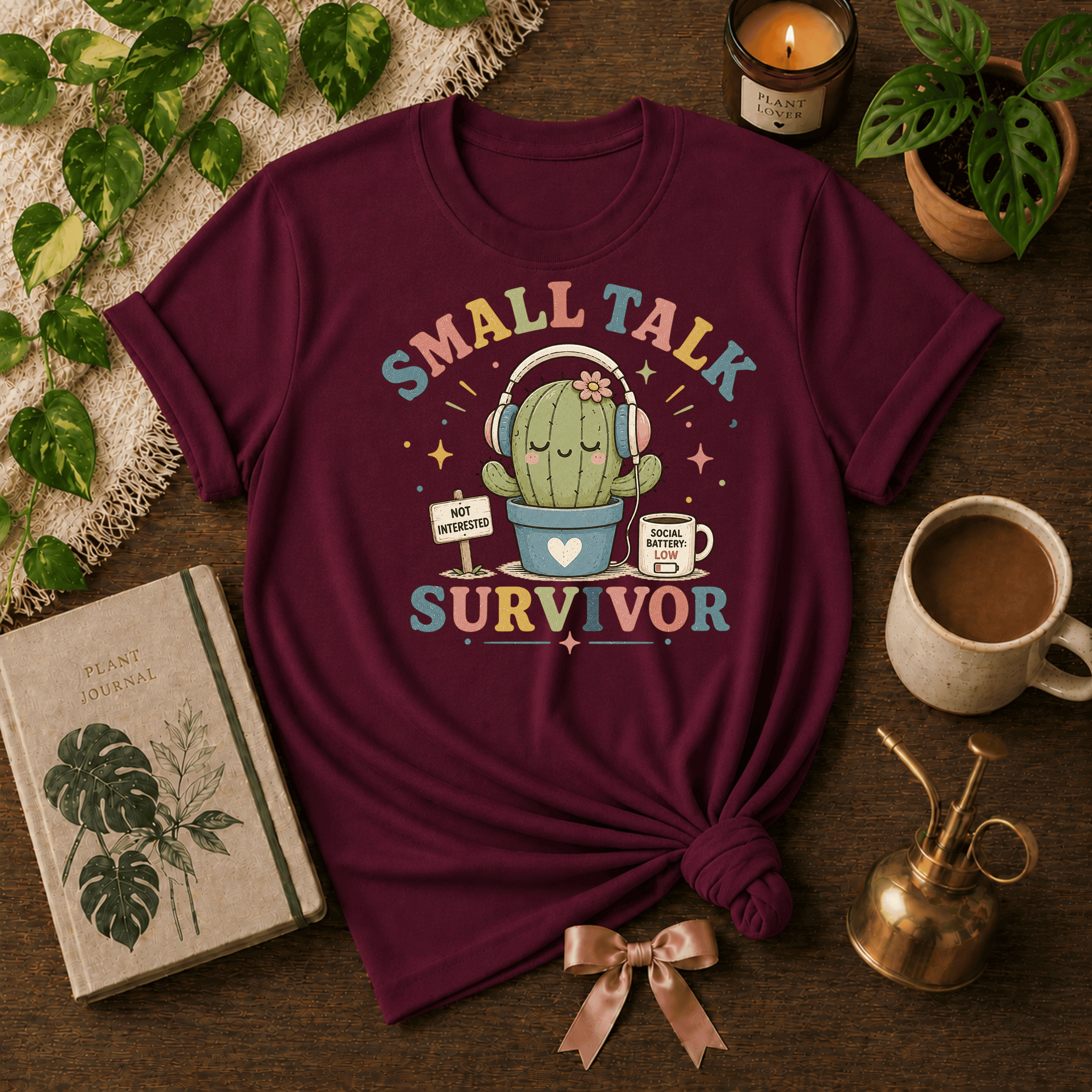 Small Talk Survivor | Plant Lover Graphic T-Shirt