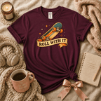 Roll With It Skateboard | Cute Food Graphic T-Shirt