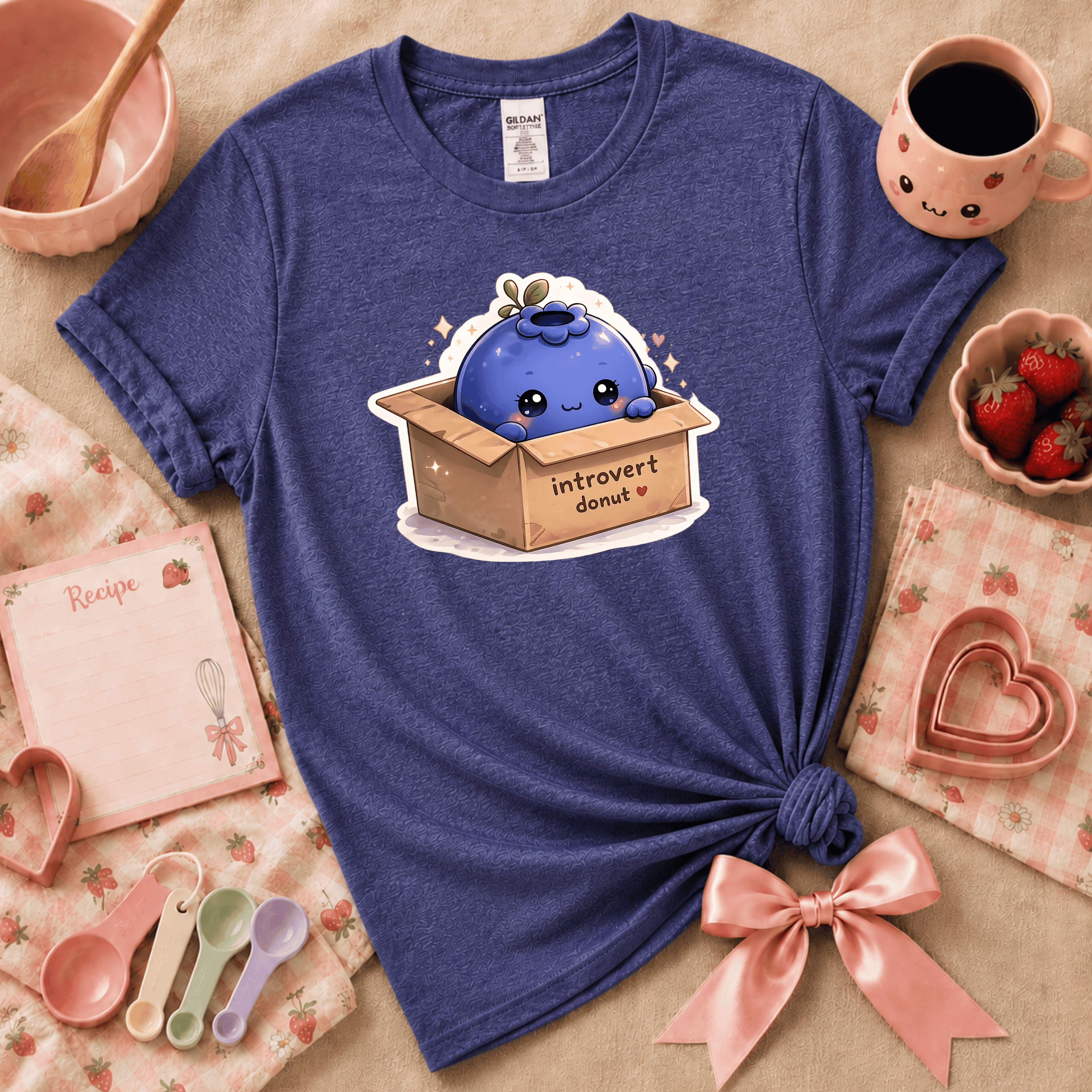 Blueberry Box | Cute Food Graphic T-Shirt