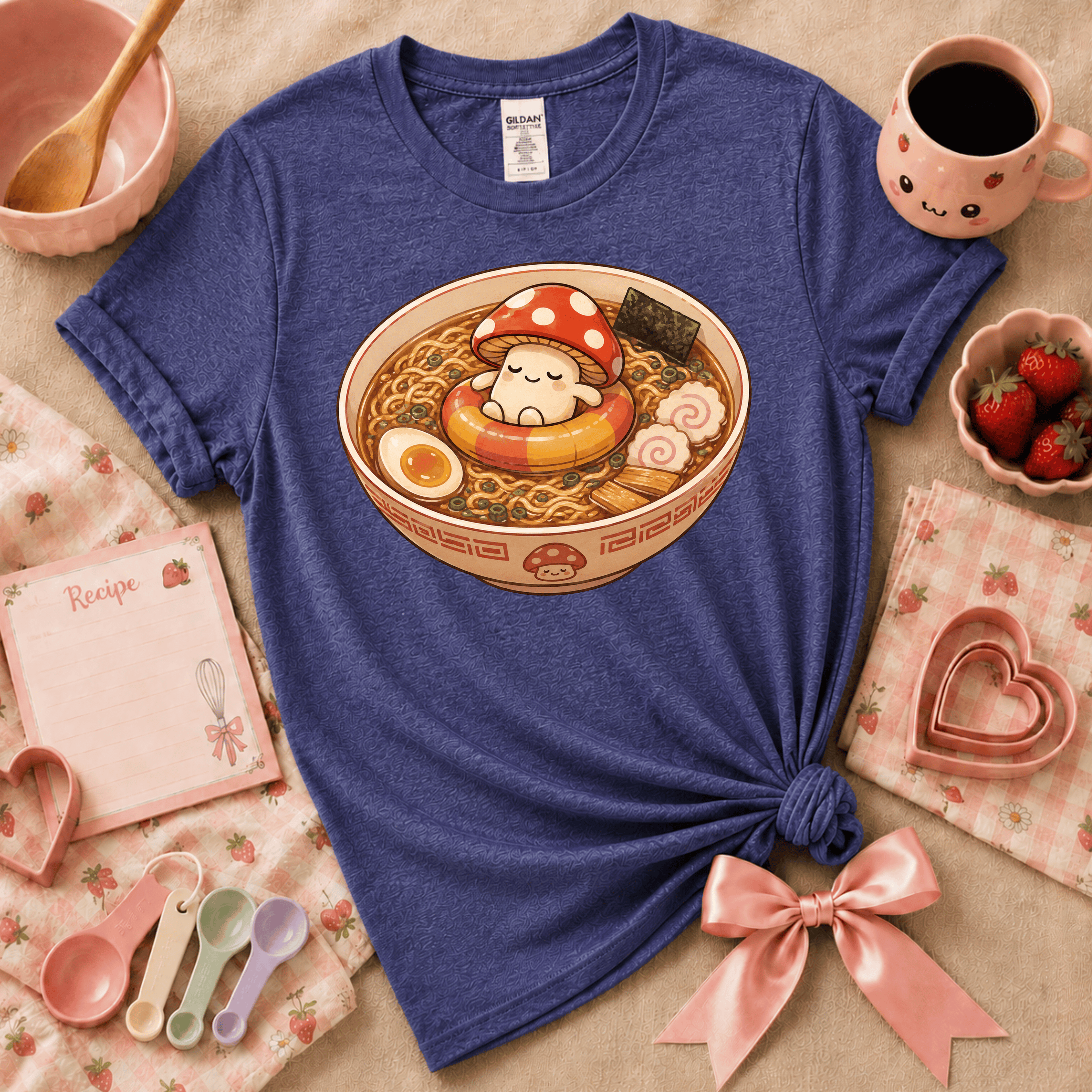 Mushroom Float | Cute Food Graphic T-Shirt