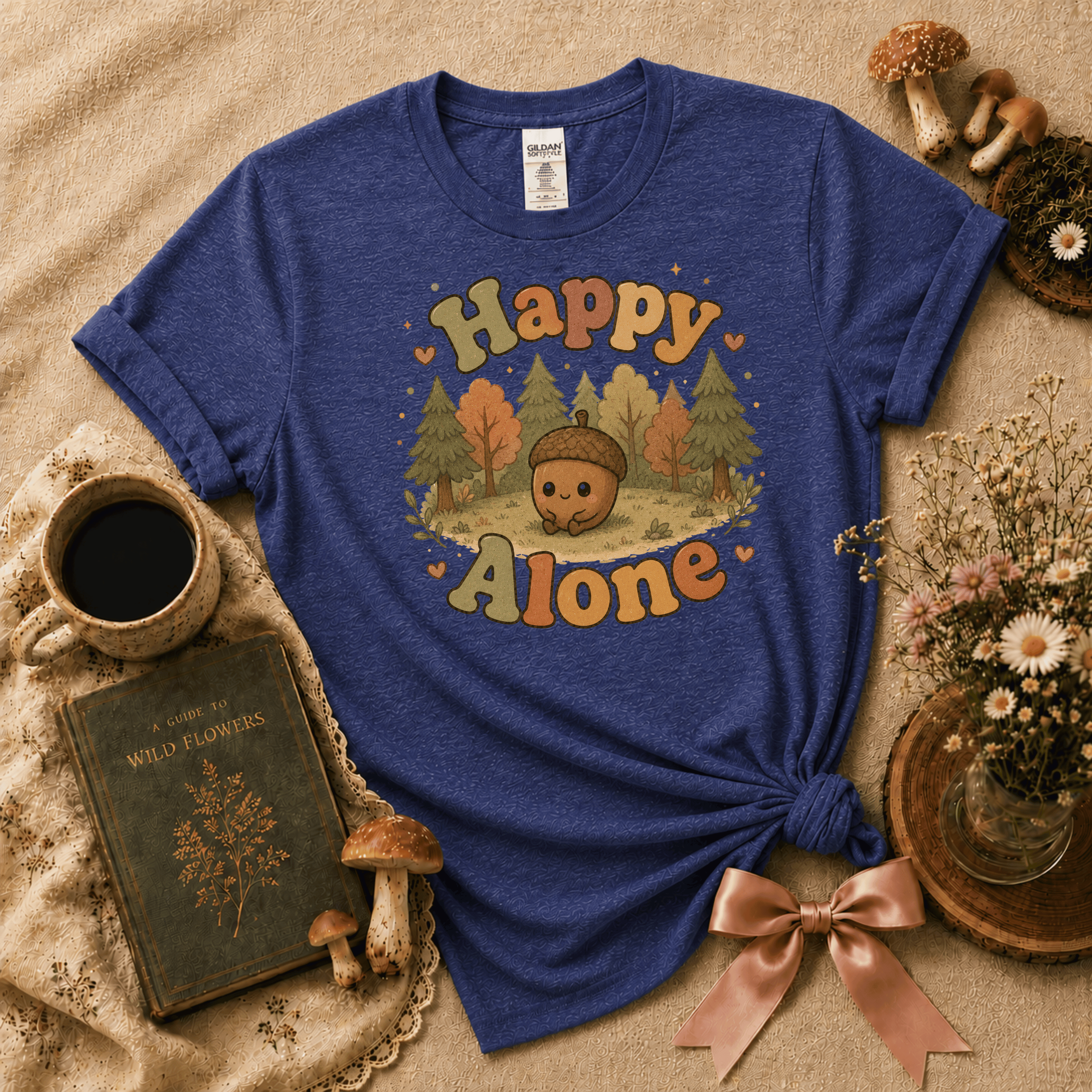 Happy Alone | Cottagecore Graphic T-Shirt