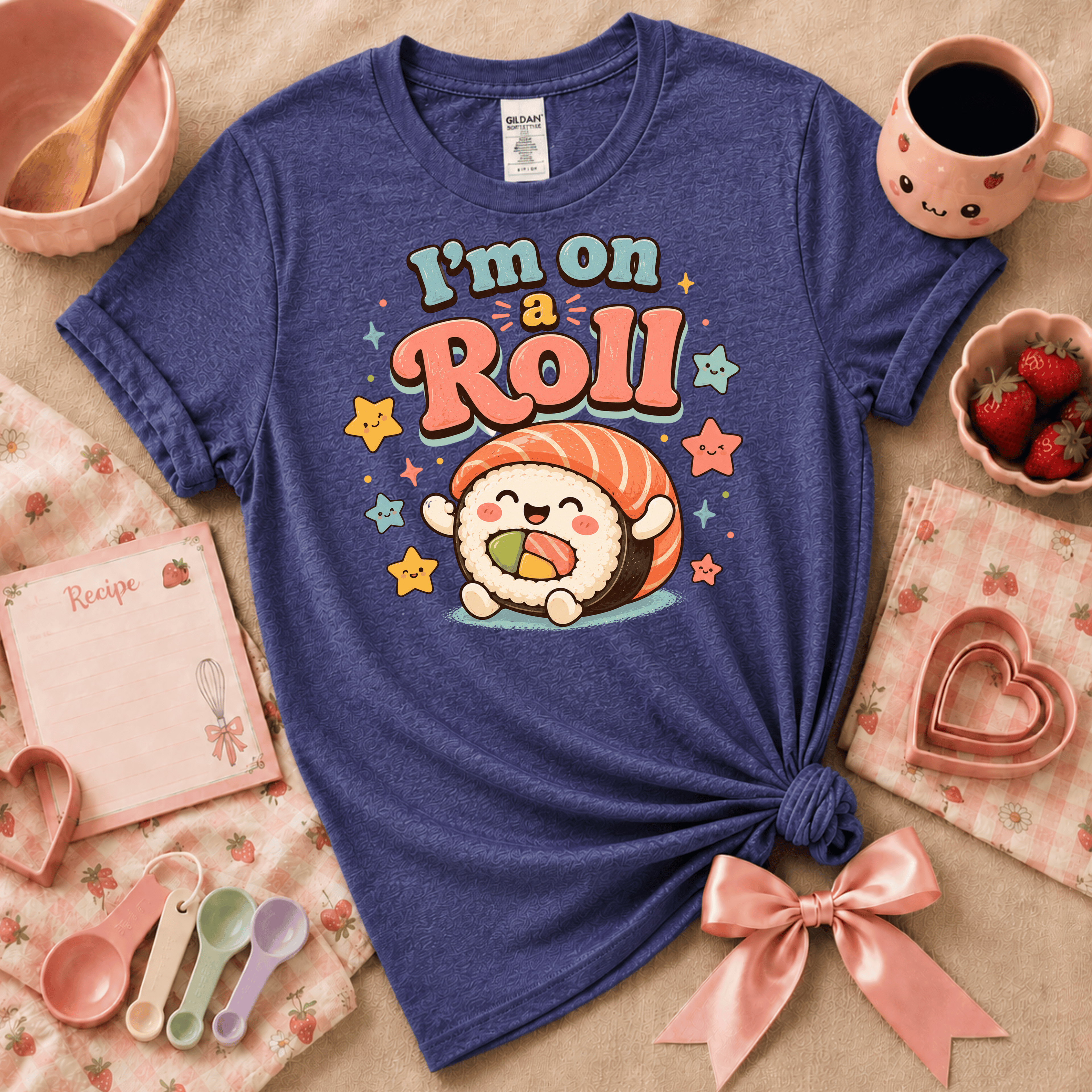 I'm On A Roll | Cute Food Graphic T-Shirt