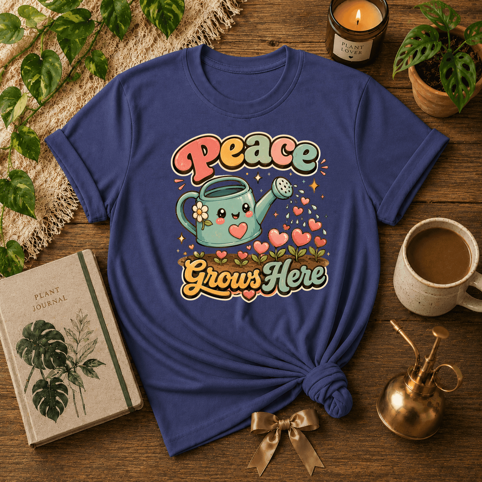 Peace Grows Here | Plant Lover Graphic T-Shirt