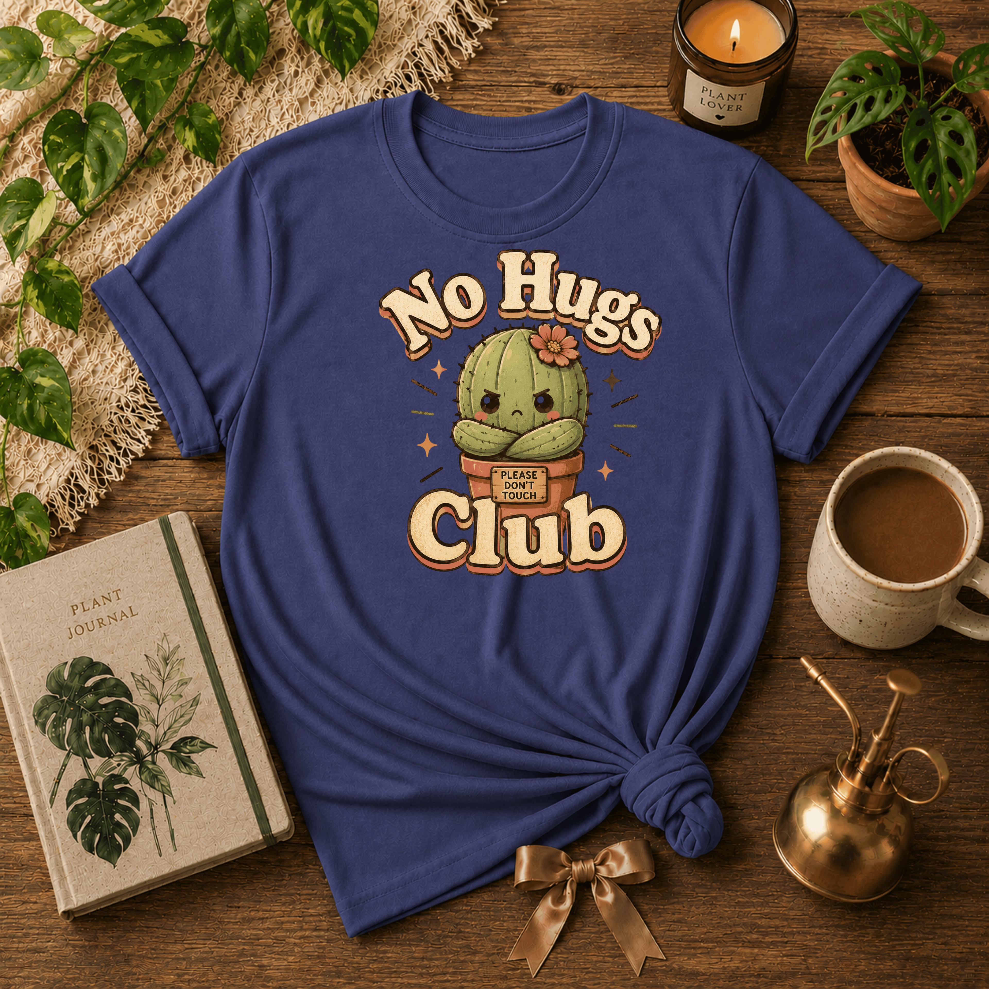 No Hugs Club | Plant Lover Graphic T-Shirt