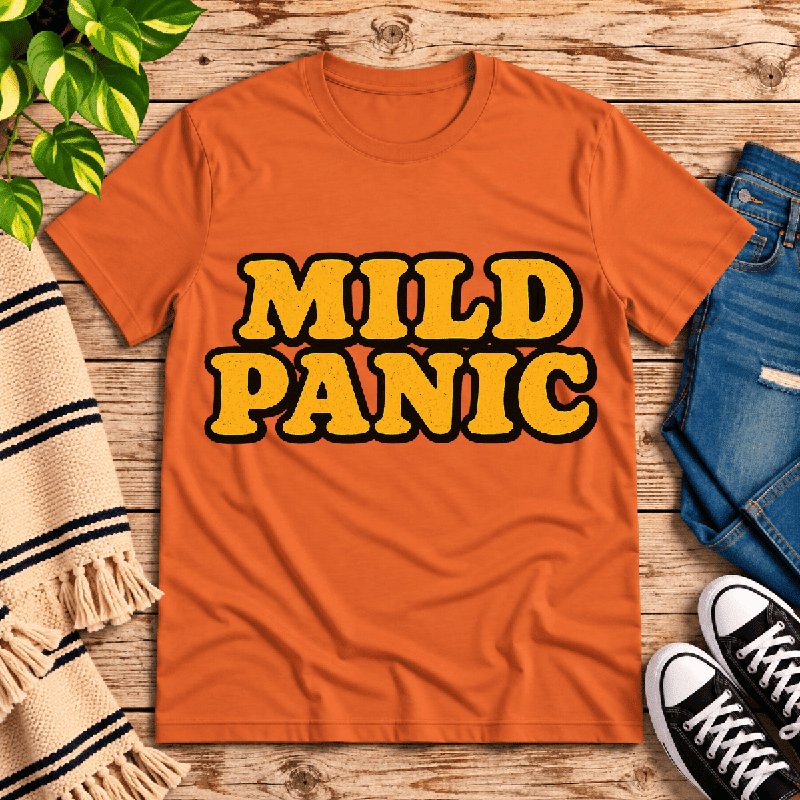 Mild Panic Premium T-Shirt in burnt orange, flat lay