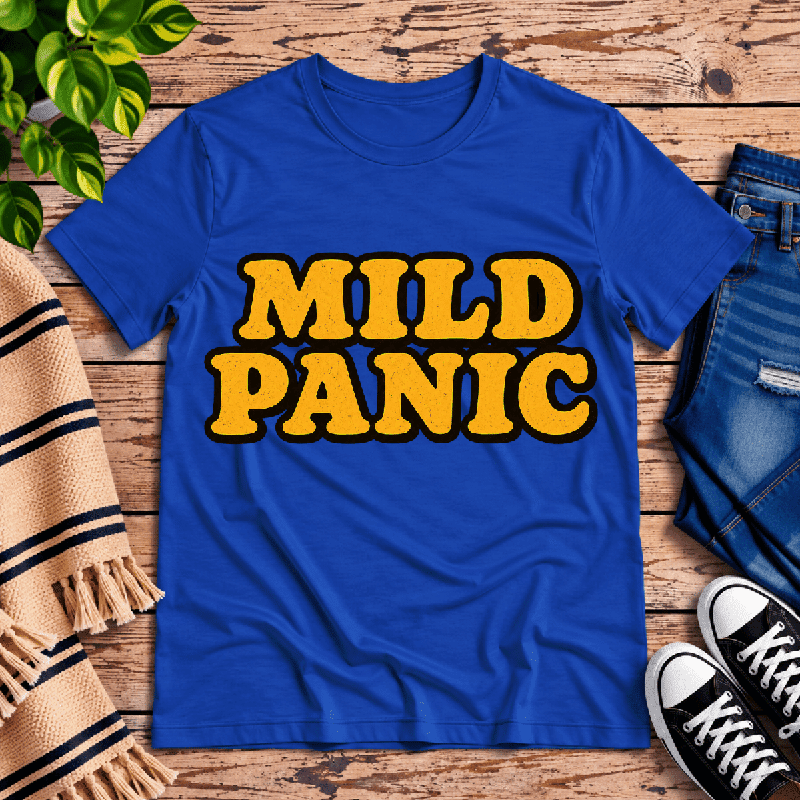 Mild Panic Premium T-Shirt in true royal blue, flat lay
