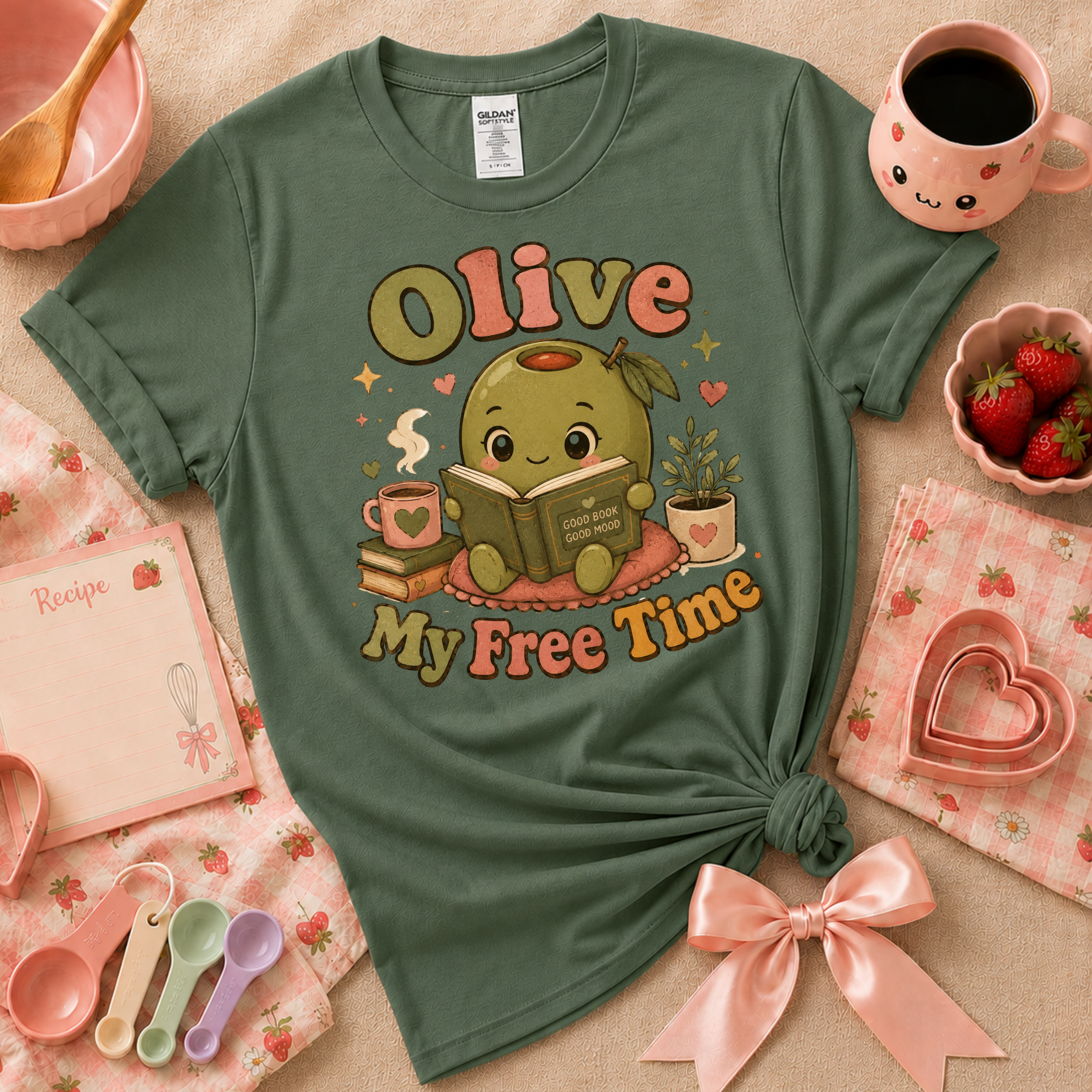 Olive My Free Time | Cute Food Graphic T-Shirt
