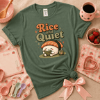 Rice And Quiet | Cute Food Graphic T-Shirt