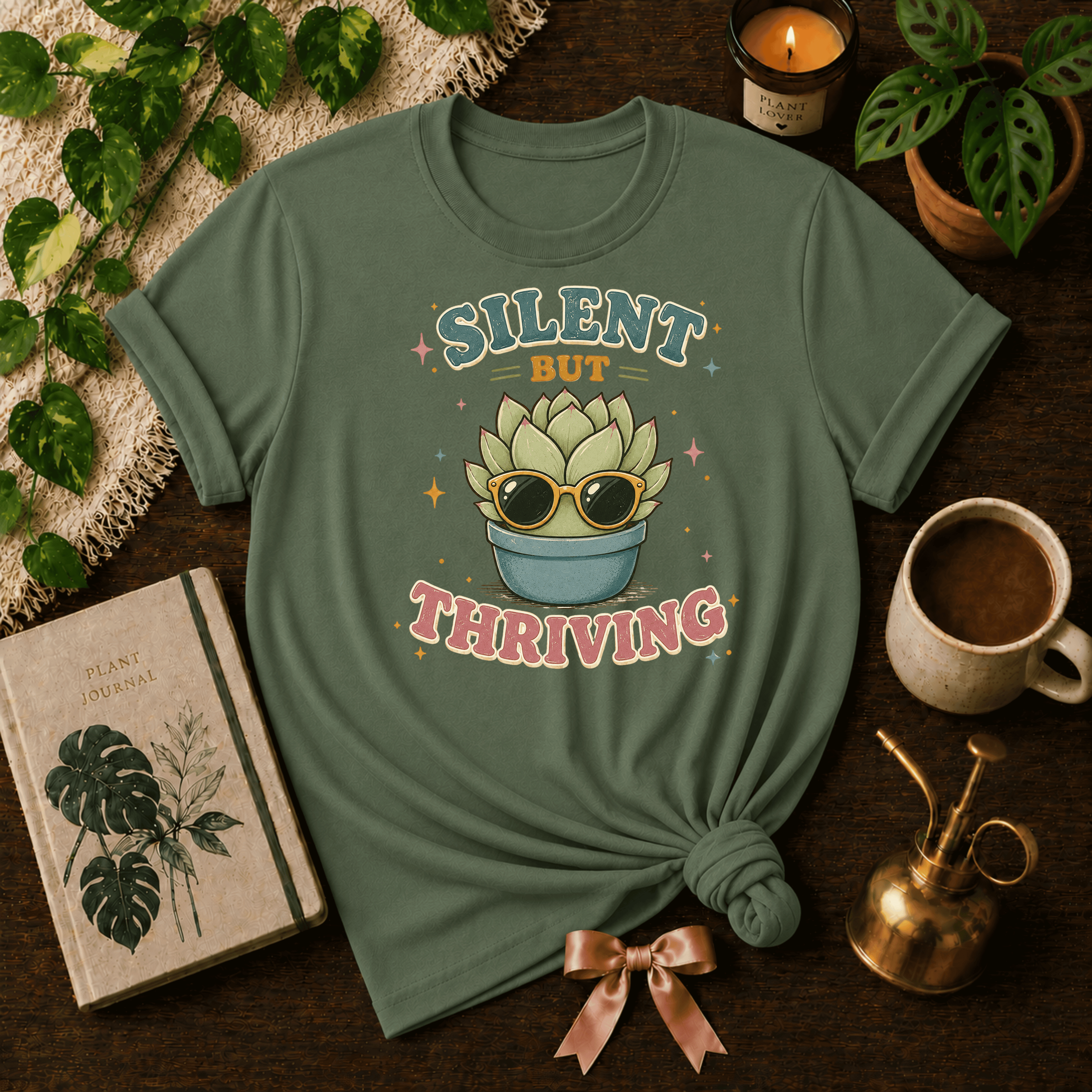 Silent But Thriving | Plant Lover Graphic T-Shirt