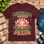 Minimal People Premium T-Shirt in maroon, flat lay