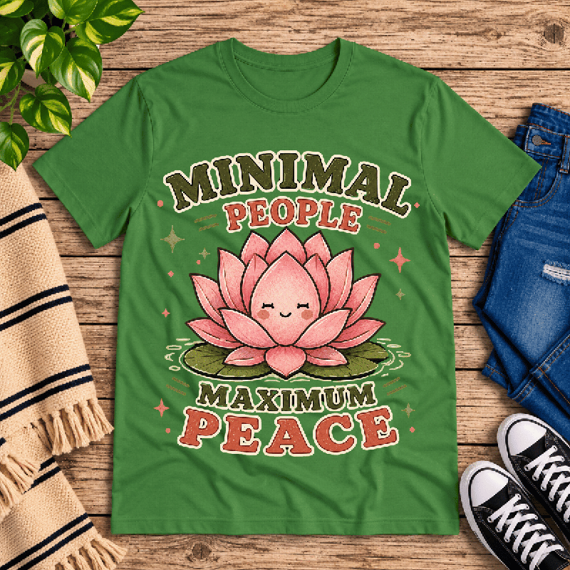 Minimal People Premium T-Shirt in leaf green, flat lay