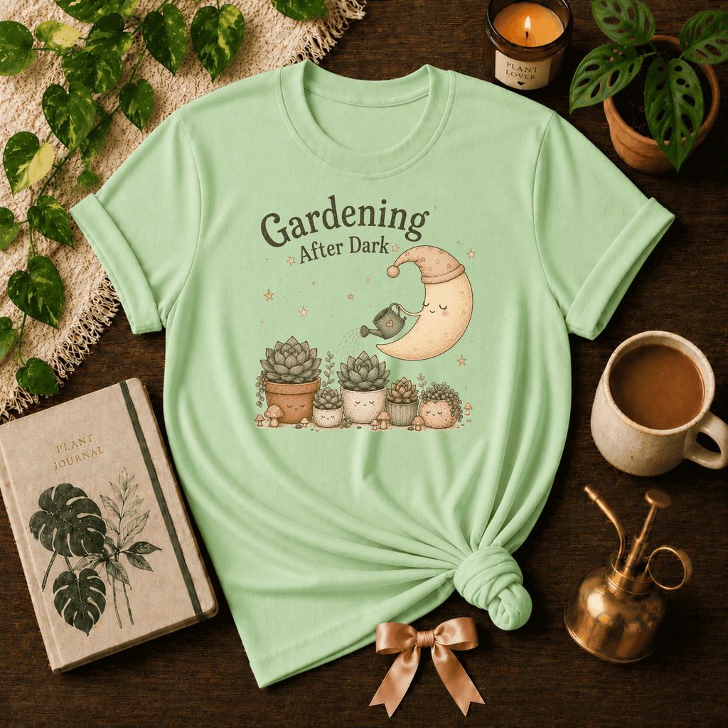 Gardening In The Dark | Plant Lover Graphic T-Shirt