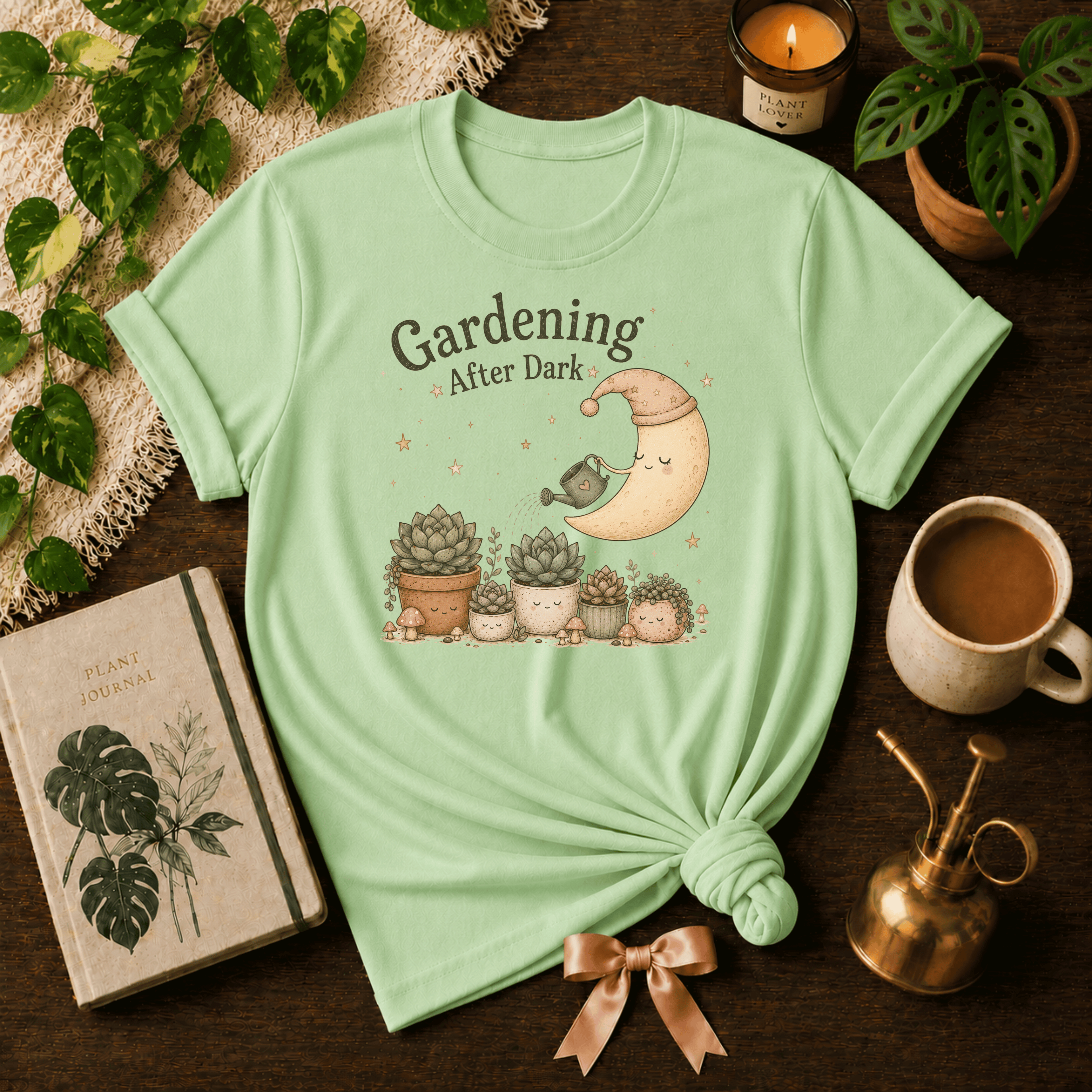 Gardening In The Dark | Plant Lover Graphic T-Shirt