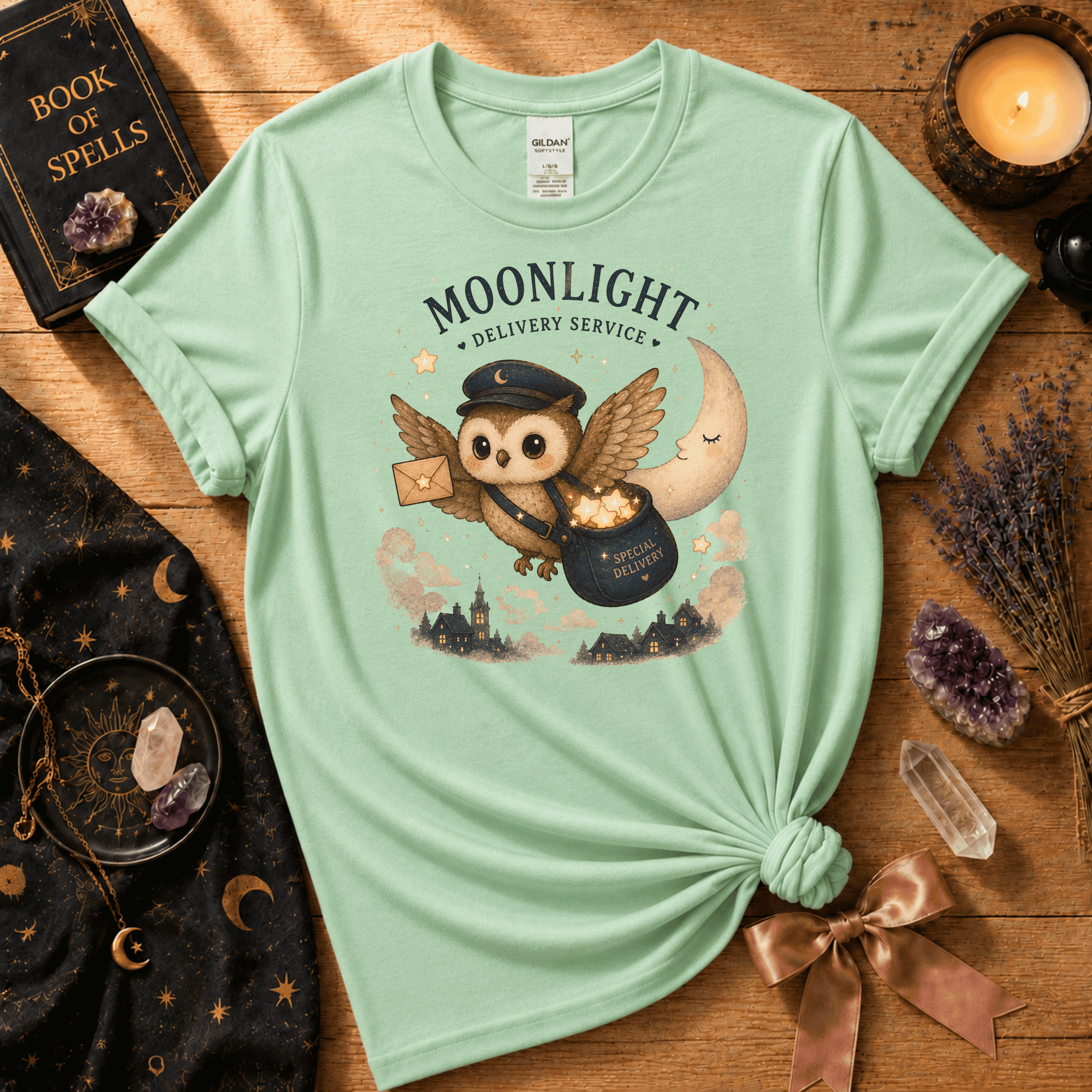Moonlight Delivery | Celestial Graphic T-Shirt