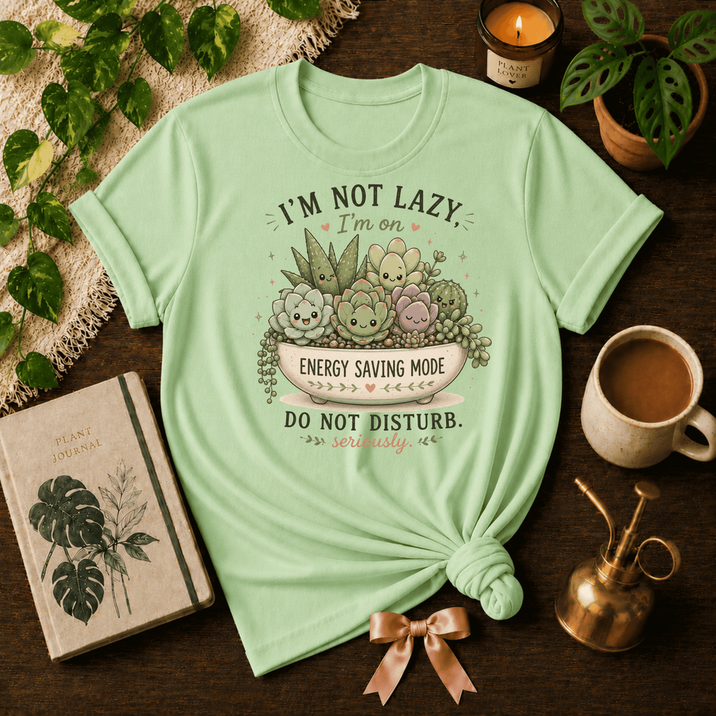 Energy Saving Mode | Plant Lover Graphic T-Shirt