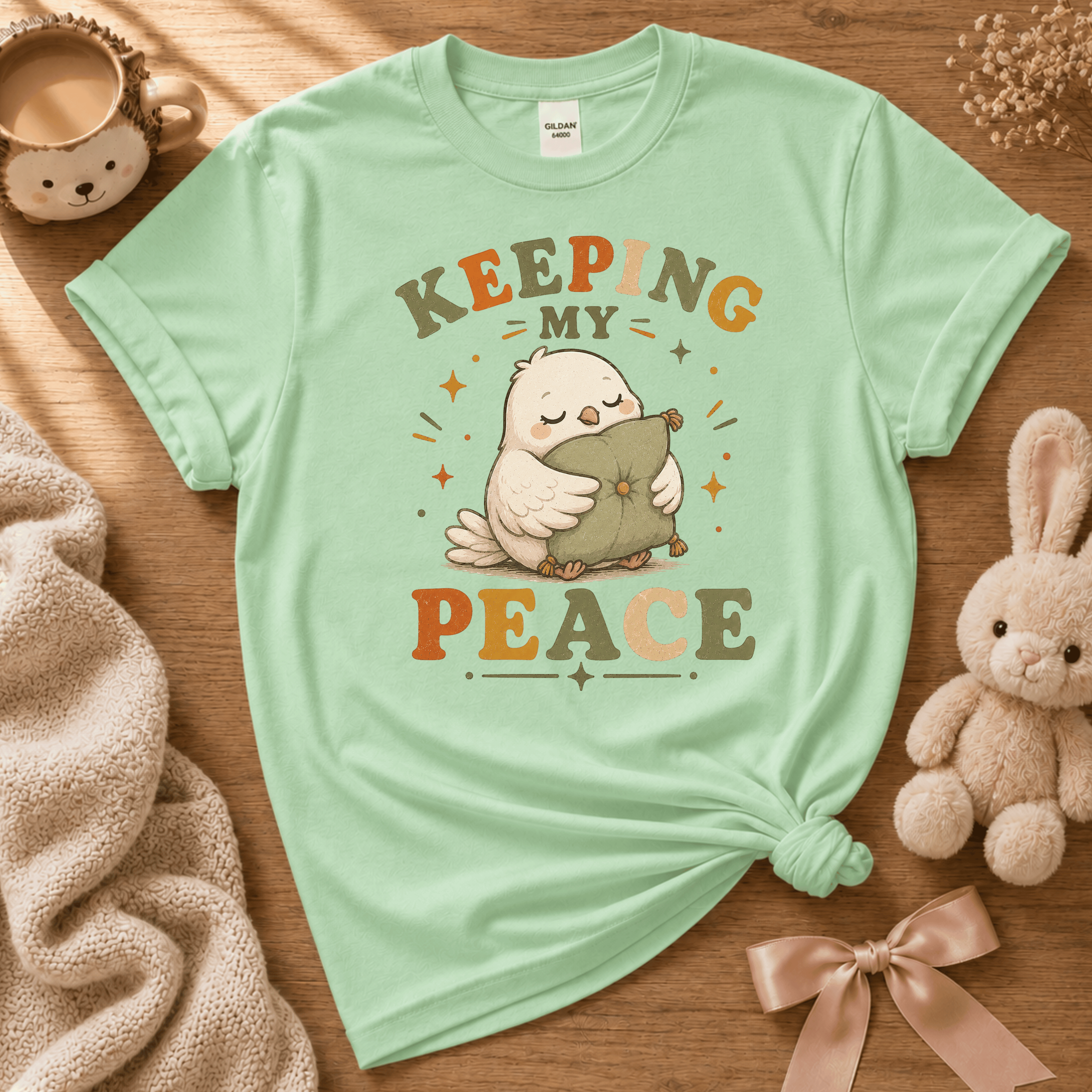 Keeping My Peace | Cute Animal Graphic T-Shirt