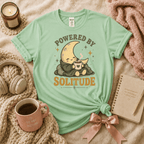 Powered By Solitude | Funny Introvert Graphic T-Shirt