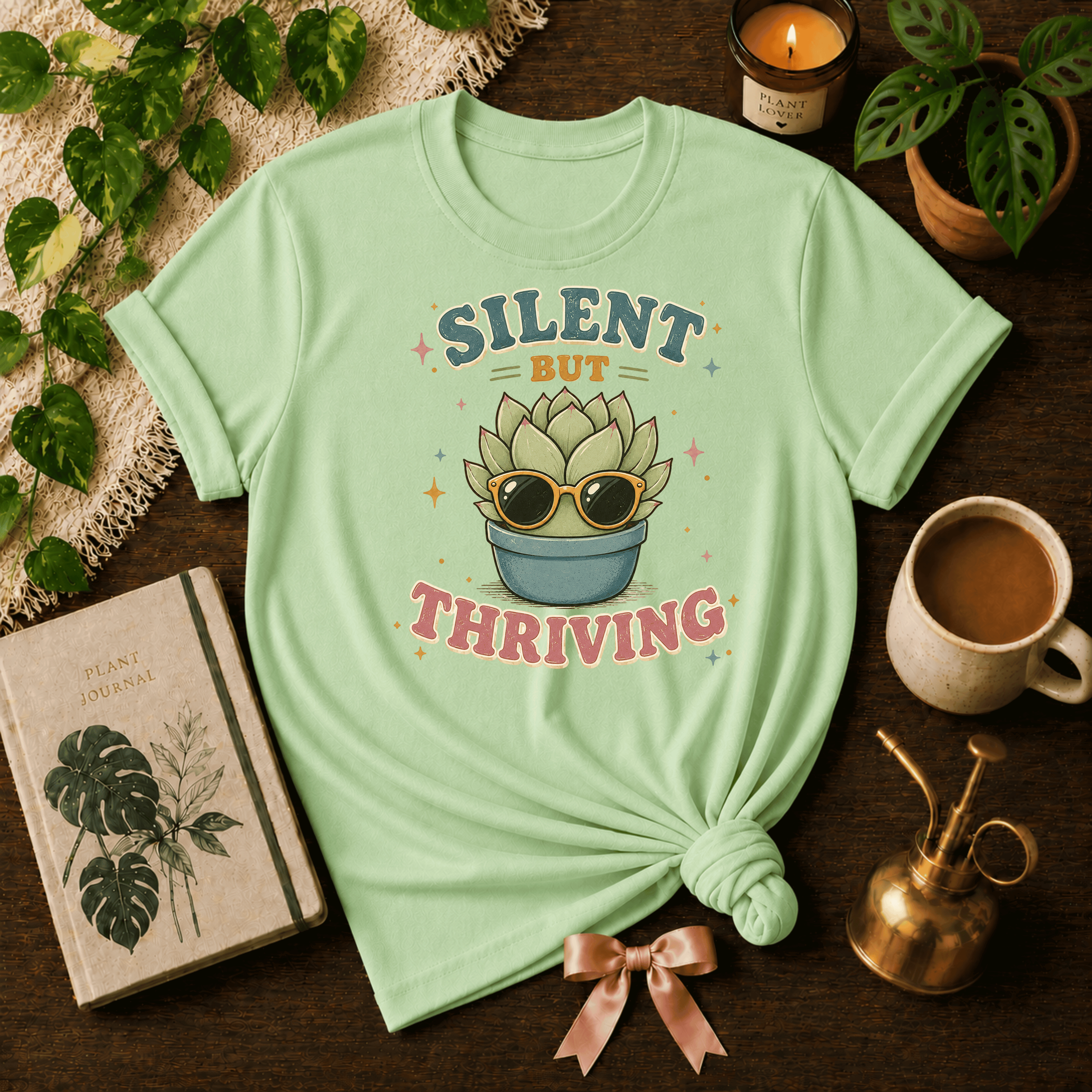 Silent But Thriving | Plant Lover Graphic T-Shirt