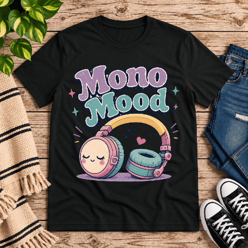 Mono Mood Premium T-Shirt in vintage black, flat lay
