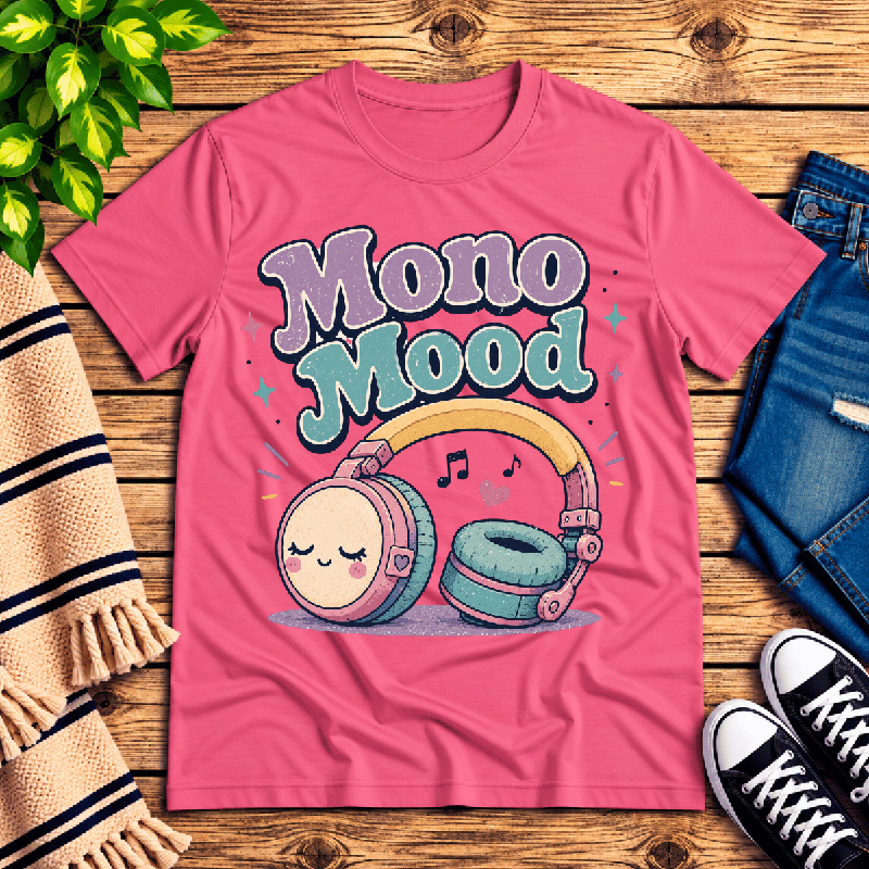 Mono Mood Premium T-Shirt in charity pink, flat lay
