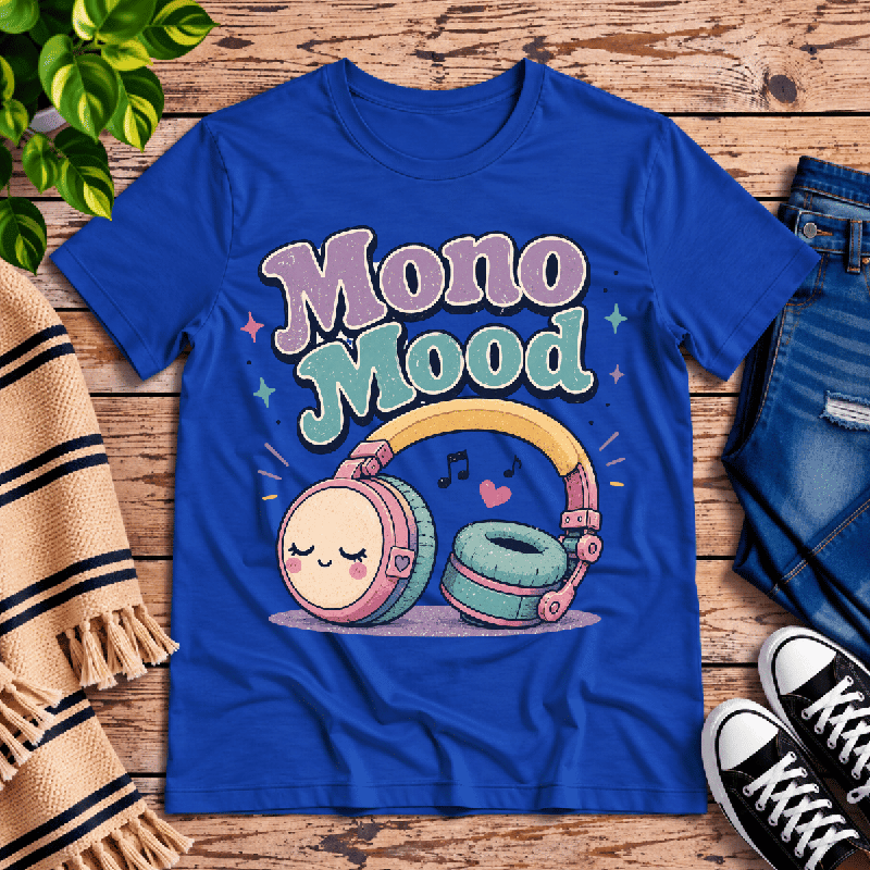 Mono Mood Premium T-Shirt in true royal blue, flat lay