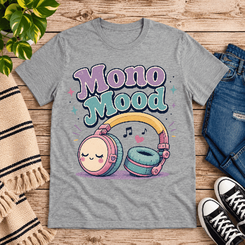 Mono Mood Premium T-Shirt in athletic heather gray, flat lay