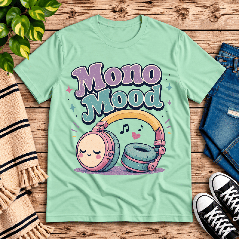 Mono Mood Premium T-Shirt in mint, flat lay