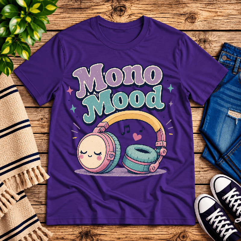 Mono Mood Premium T-Shirt in team purple, flat lay