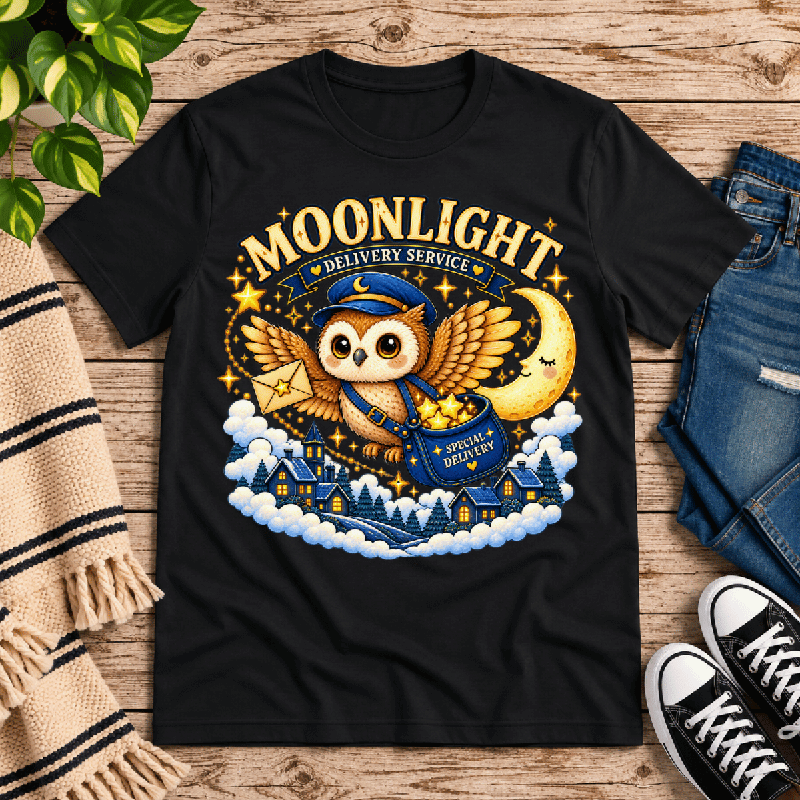 Moonlight Delivery Premium T-Shirt in vintage black, flat lay