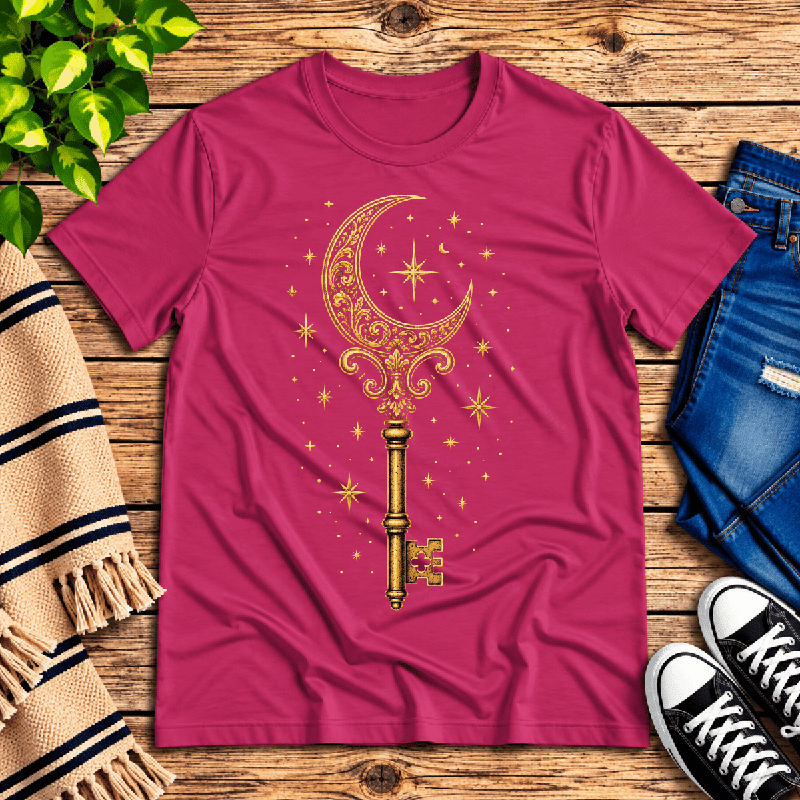 Moonlight Key Premium T-Shirt in berry, flat lay