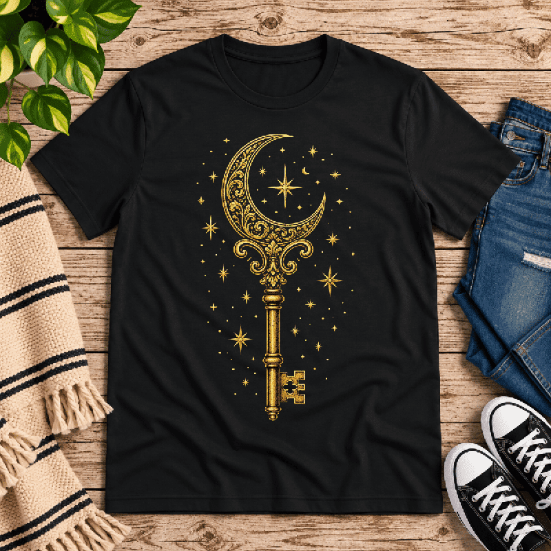 Moonlight Key Premium T-Shirt in vintage black, flat lay