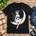 Moonlit Fairy Premium T-Shirt in vintage black, flat lay