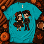 Mr. & Mrs. Premium T-Shirt in heather sea green, flat lay