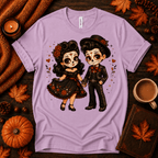 Mr. & Mrs. Premium T-Shirt in lilac, flat lay
