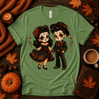 Mr. & Mrs. Premium T-Shirt in leaf green, flat lay