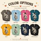 Mushroom Fairy Premium T-Shirt color chart: Asphalt, Baby Blue, Charity Pink, Deep Teal, Gold, Mint, Navy, Vintage Black