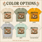 Mushroom Season Premium T-Shirt color chart: Natural, Sage, Gold, Athletic Heather, Mint, Vintage White