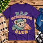 Nap Enthusiasts Club Premium T-Shirt in team purple, flat lay
