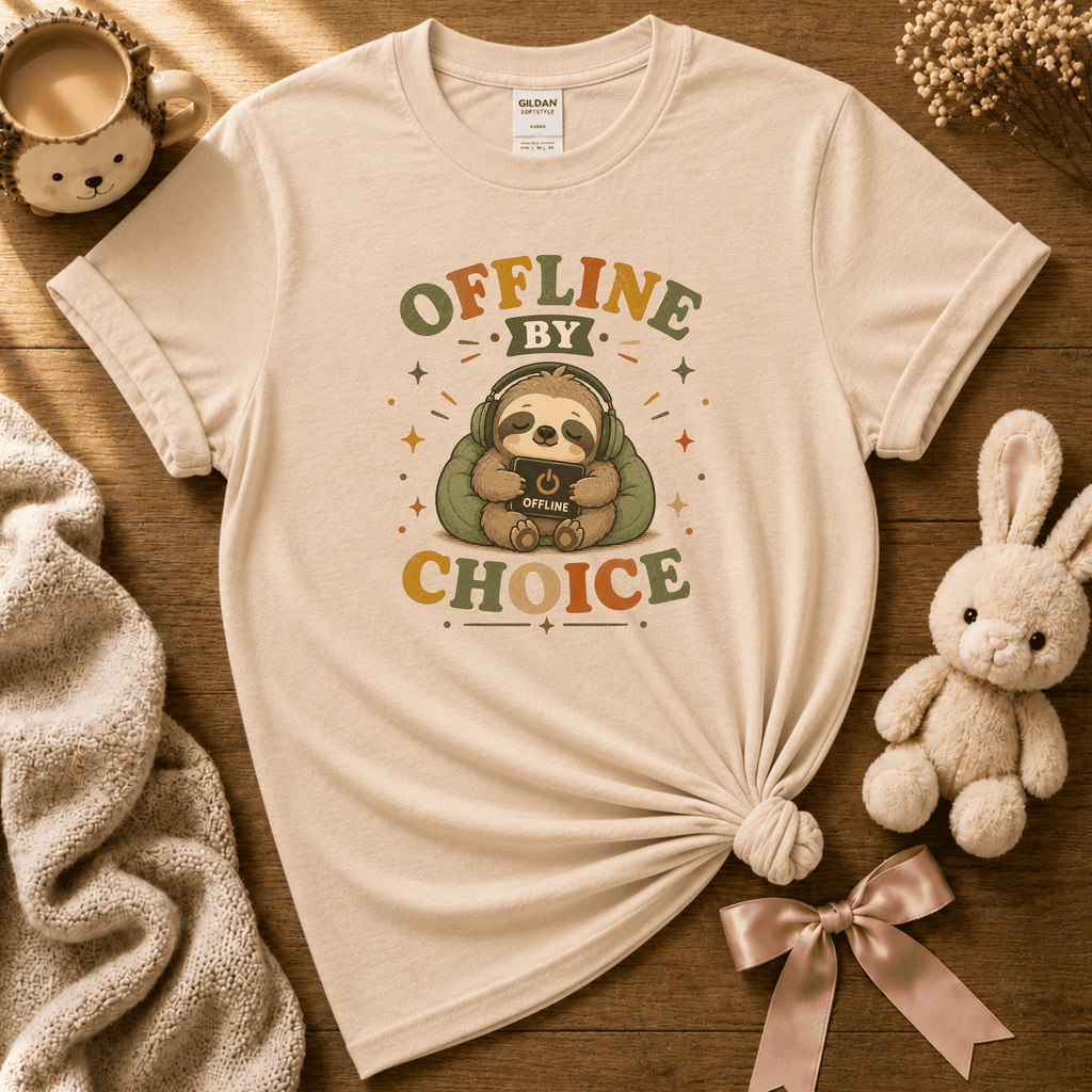 Offline By Choice | Cute Animal Graphic T-Shirt