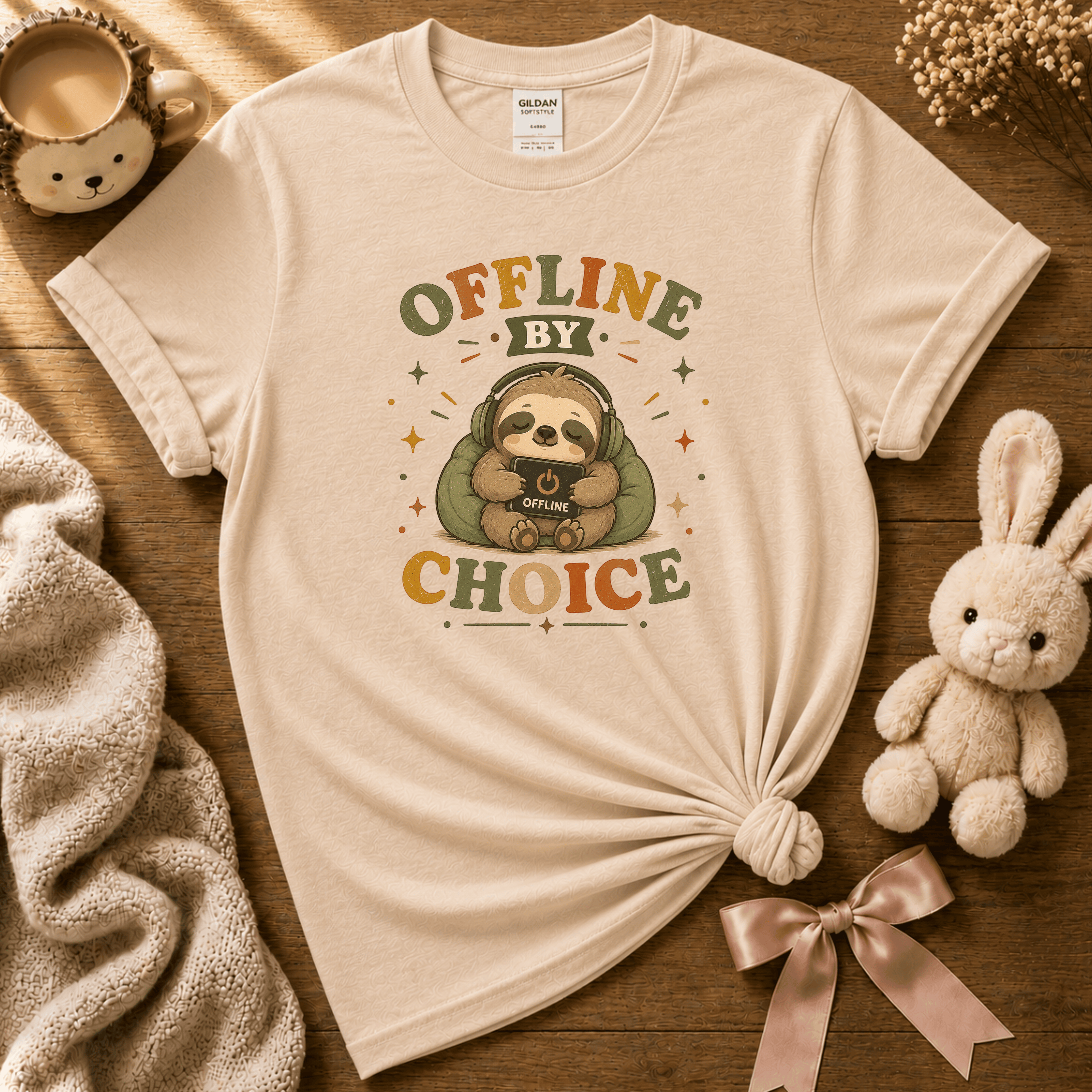 Offline By Choice | Cute Animal Graphic T-Shirt