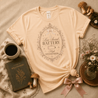 High Standards introvert graphic t-shirt cozy flat lay in natural.