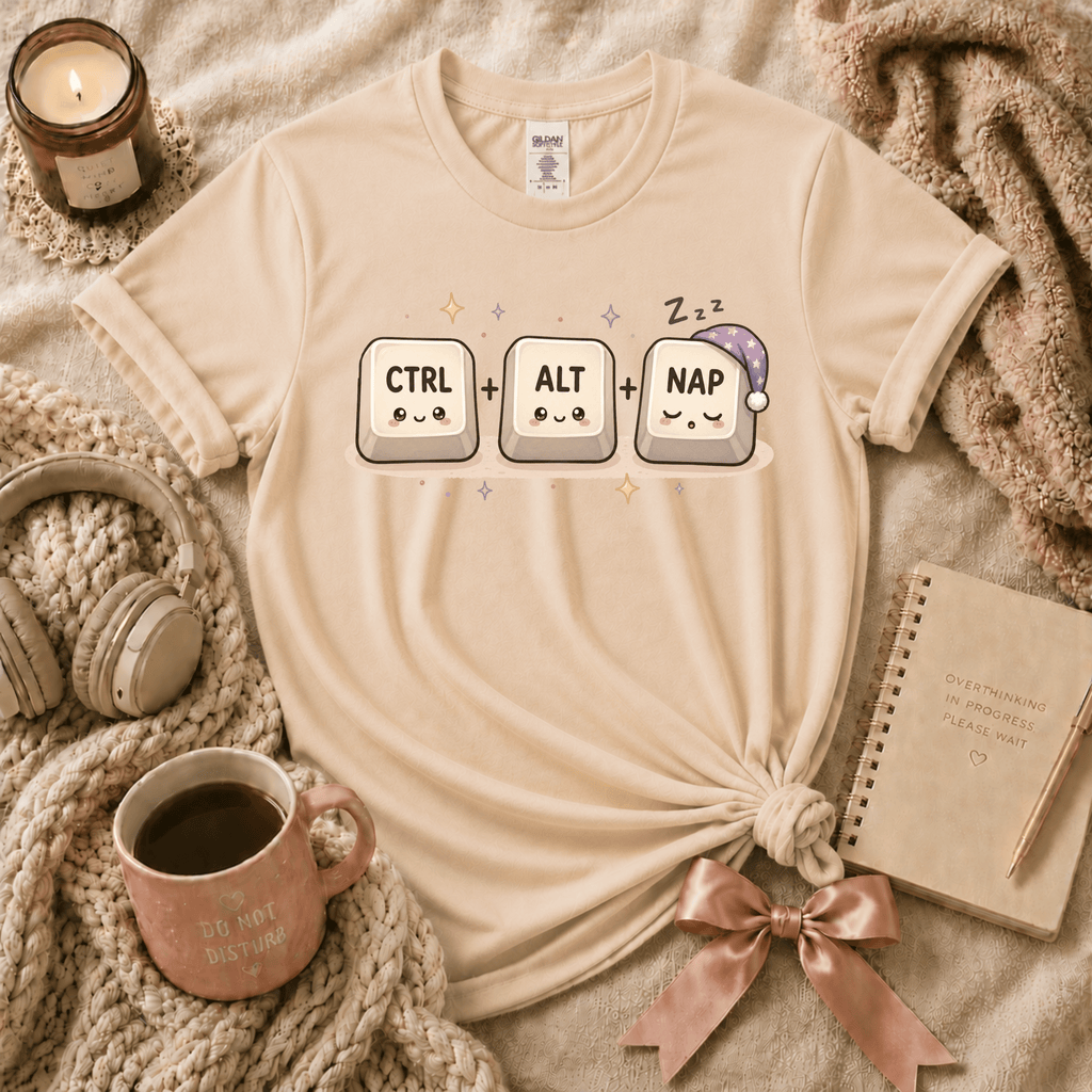 CTRL + ALT + NAP | Funny Introvert Graphic T-Shirt
