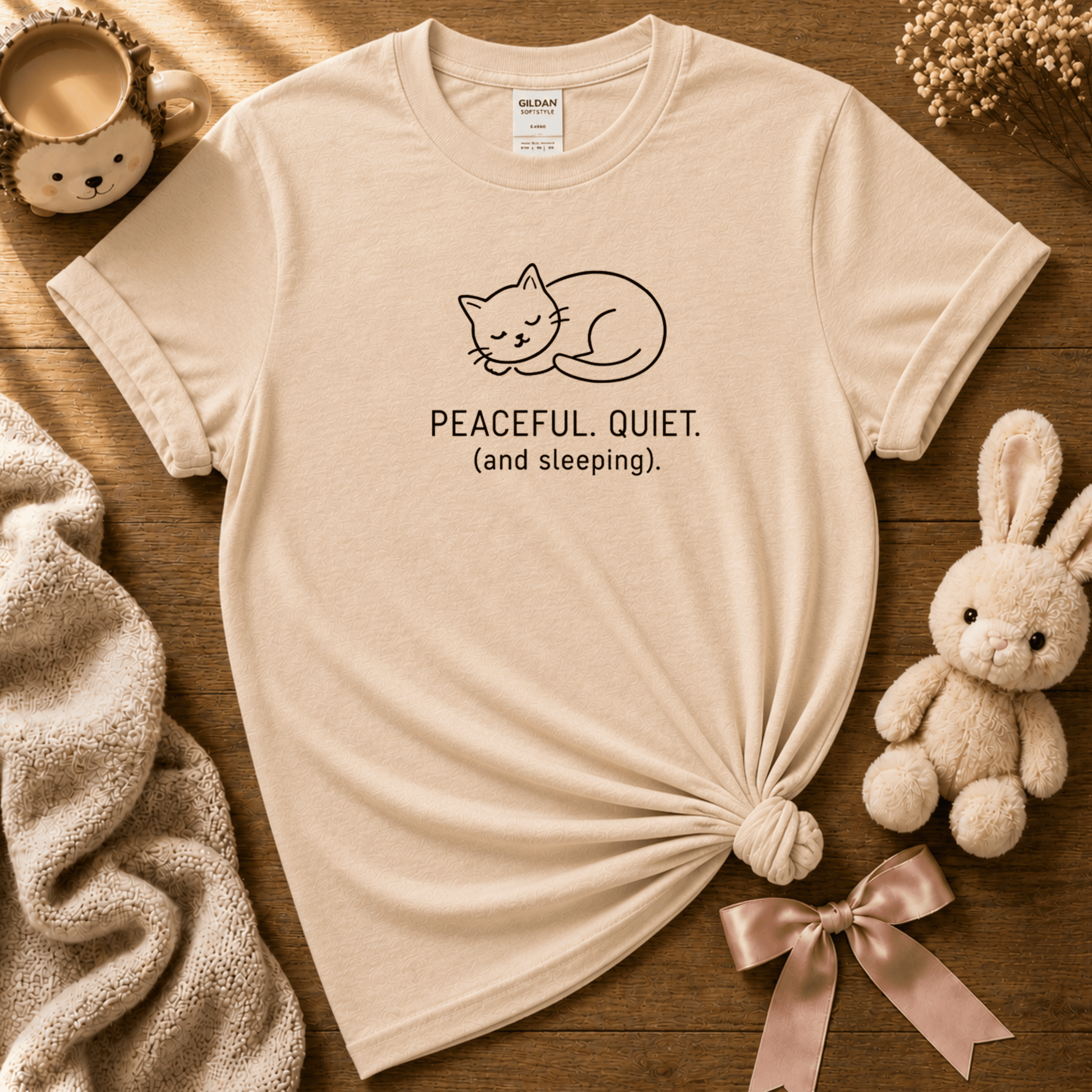 Peaceful, Quiet | Cute Animal Graphic T-Shirt