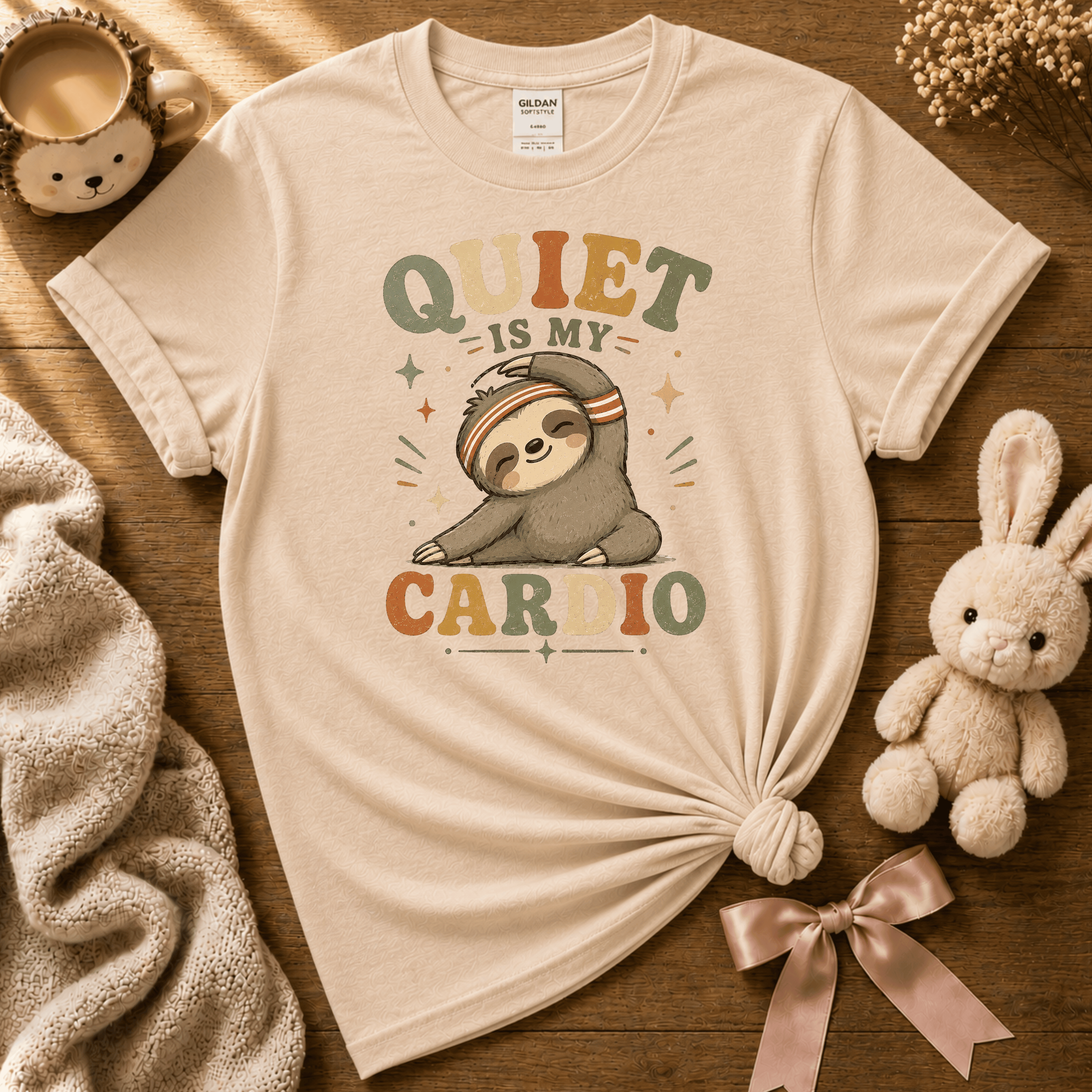 Quiet Is My Cardio | Cute Animal Graphic T-Shirt