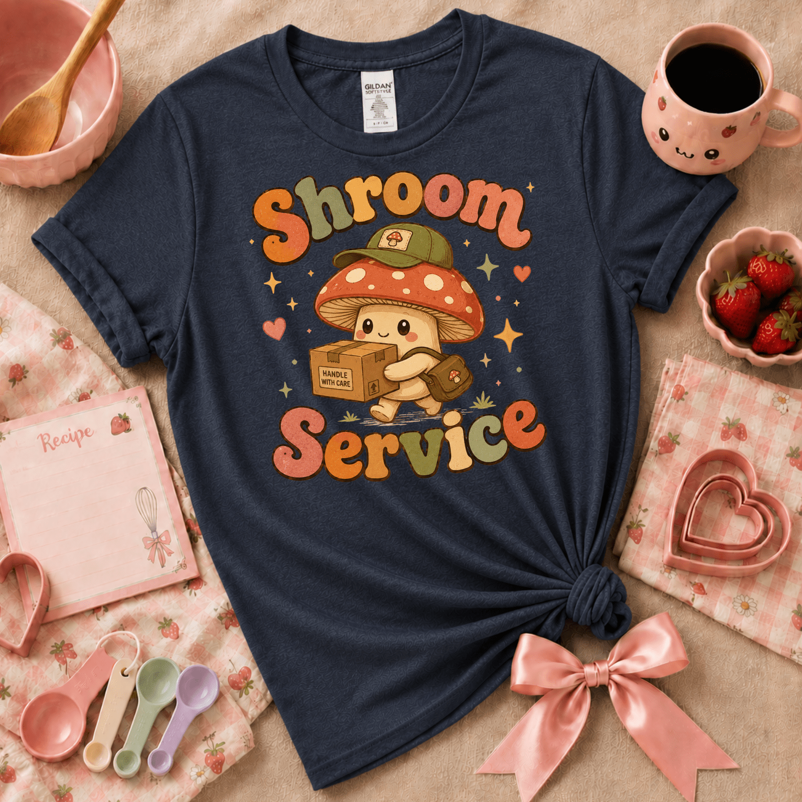 Shroom Service | Cute Food Graphic T-Shirt