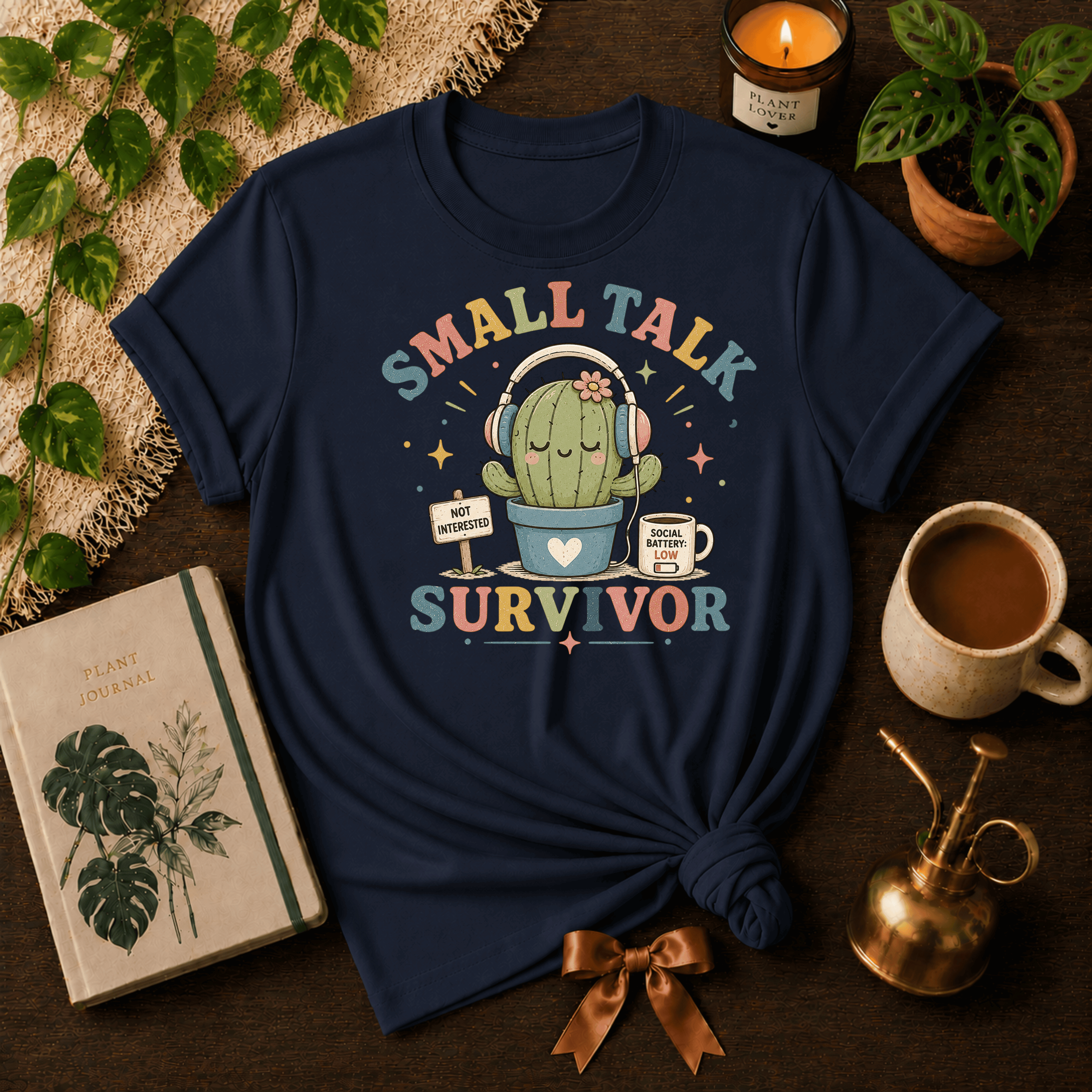 Small Talk Survivor | Plant Lover Graphic T-Shirt