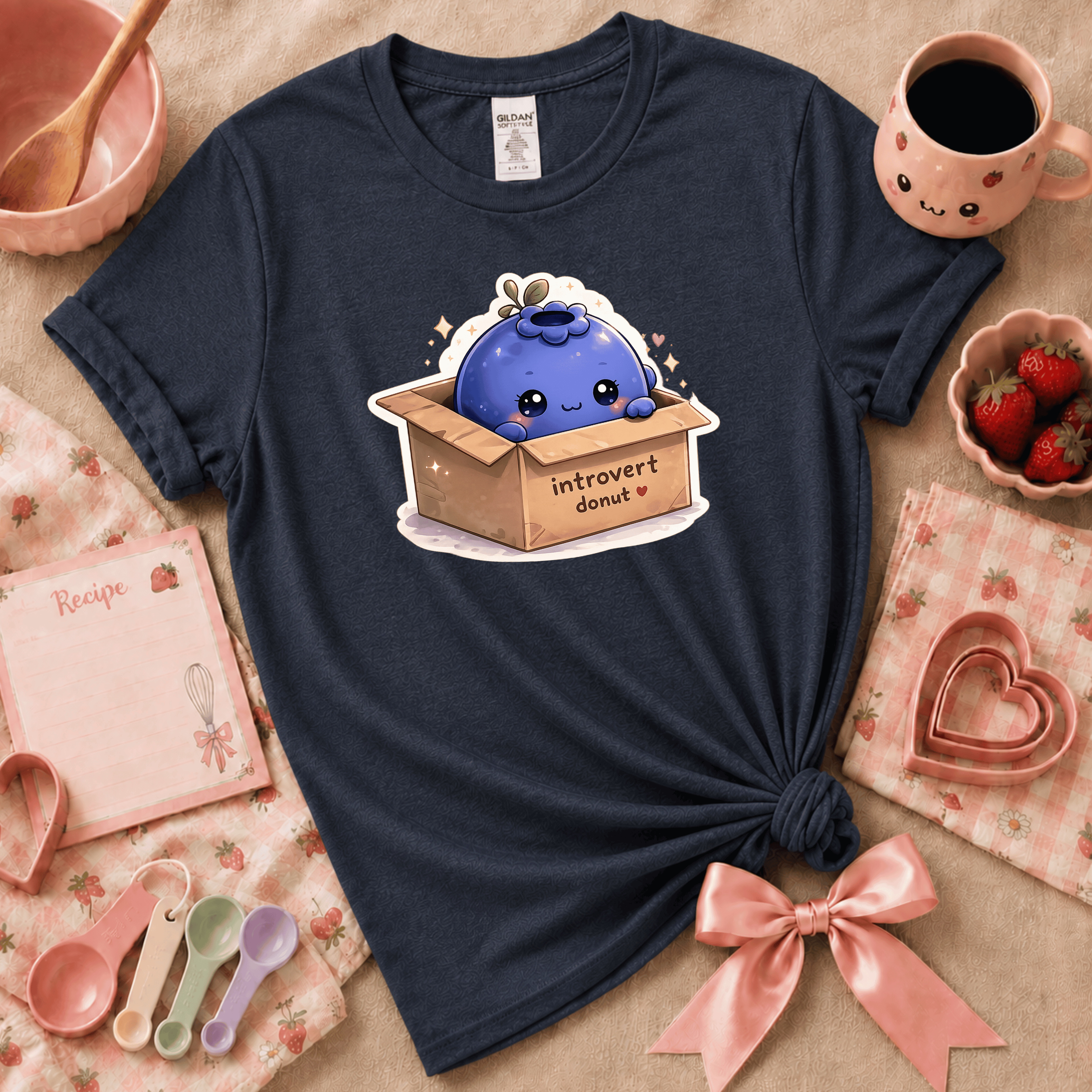 Blueberry Box | Cute Food Graphic T-Shirt