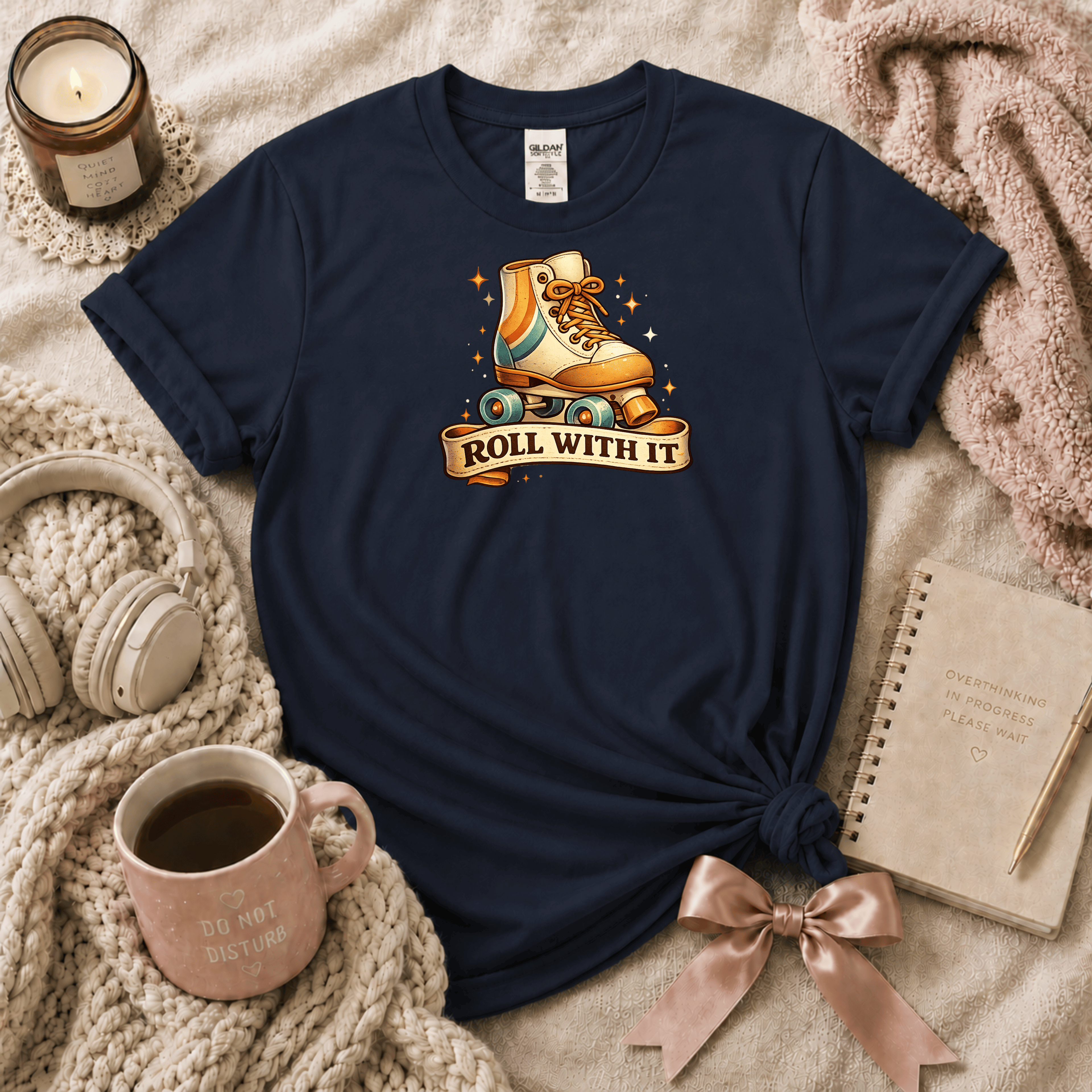 Roll With It Roller-skate | Cute Food Graphic T-Shirt